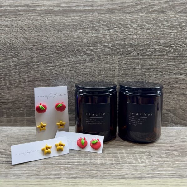 Teacher Earring and Candle Gift Pack - Funny