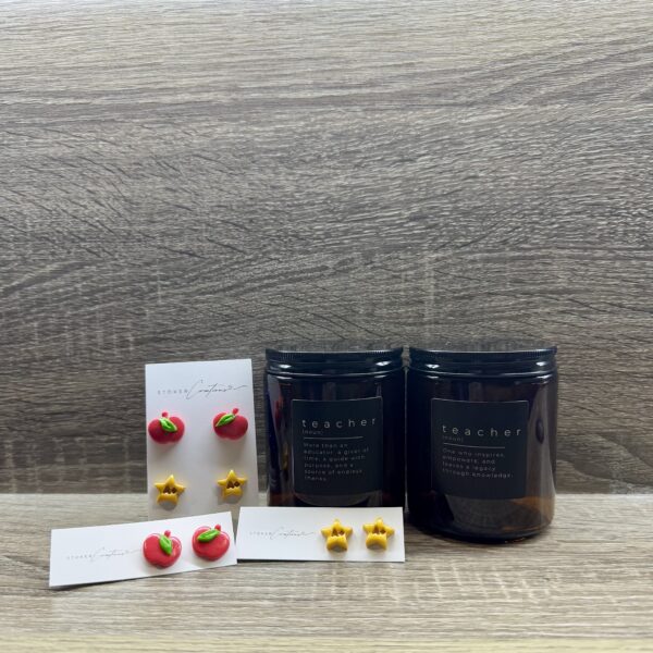 Teacher Earring and Candle Gift Pack - Gratitude
