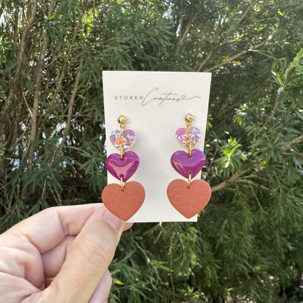 Sunset Botanica heart dangles