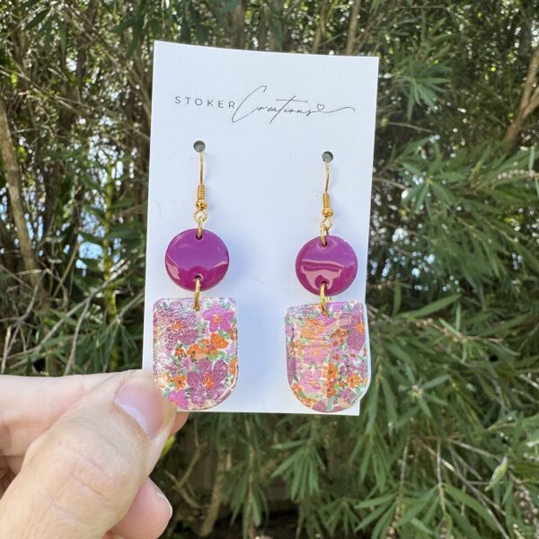IMG_2957 Sunset Botanica purple circle dangles