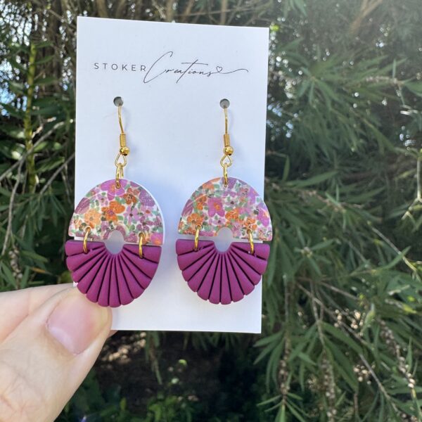 Sunset Botanica semicircles purple pattern