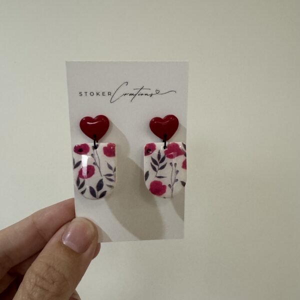 Poppies dangles heart top