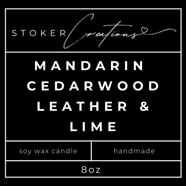 Mandarin, Cedarwood, Leather, and Lime Candle